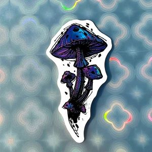 Magic Mushroom Man Shrooms Nature Art Accent Decor Single Waterproof Sticker